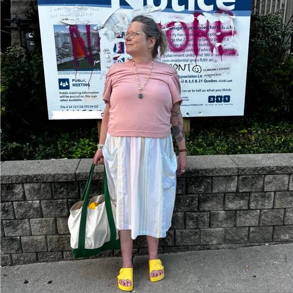 Peach COS Puff Sleeve Cotton Top Size S - Picture 6 of 6